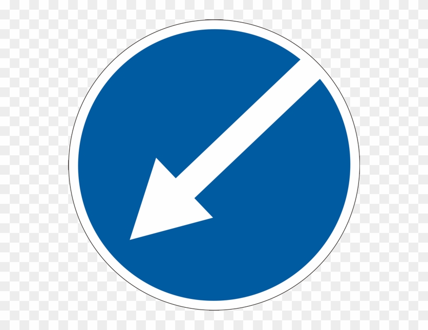 Ukraine Road Sign - Знак Объезд Препятствия Слева Clipart