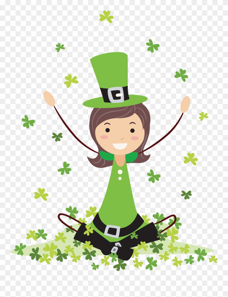 Clip Royalty Free Stock Looking For Leprechauns Town - Female St Patrick's Day Leprechaun - Png Download