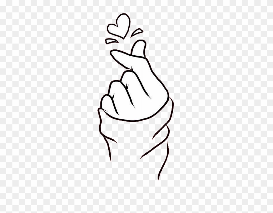 Black And White Heart Finger Clipart