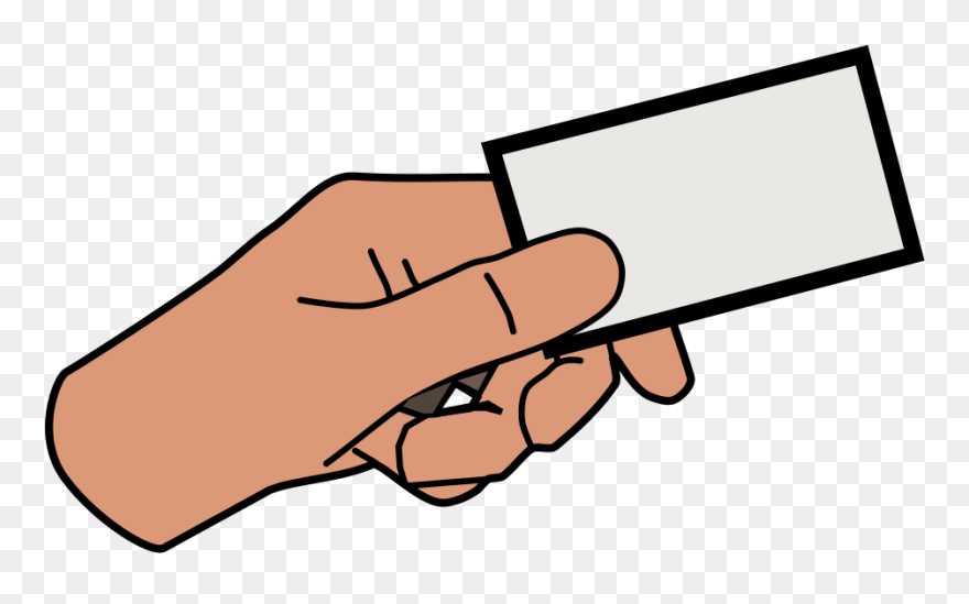 Business Card Clipart 1, Buy Clip Art - Cartoon Hand Holding Paper - Png Download