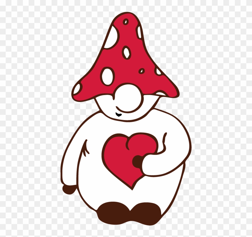 Ein Knuffiger Verliebter Wichtel Mit Einem Herz In - Hand Clipart