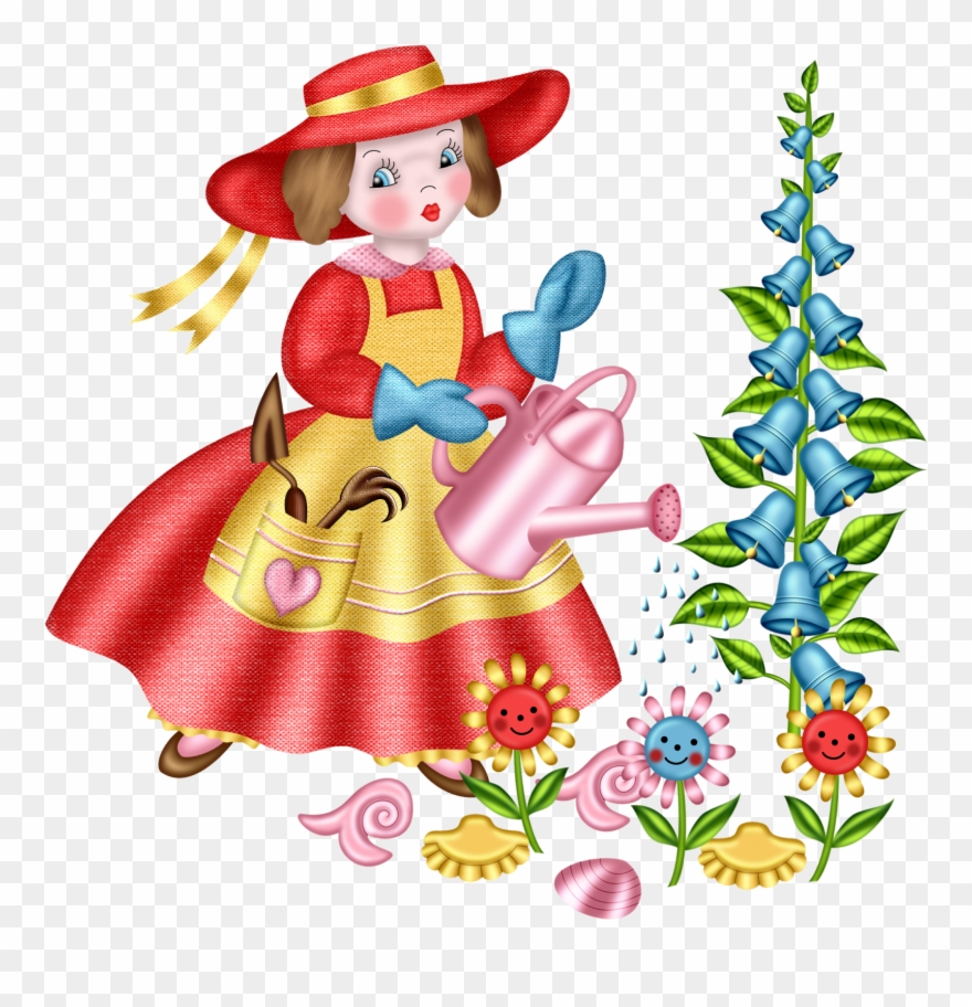 Watering Cans And People - Doll Clipart