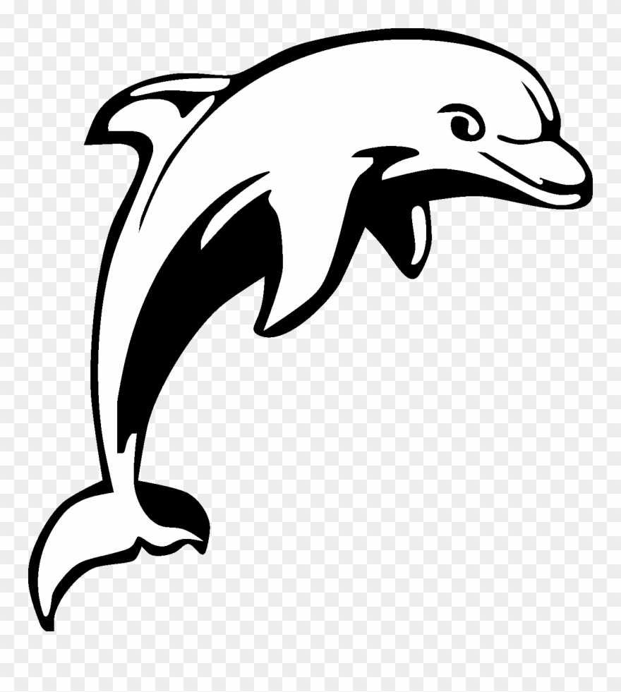 Tribal Sea Animal Tattoos - Black And White Dolphin Clip Art - Png Download