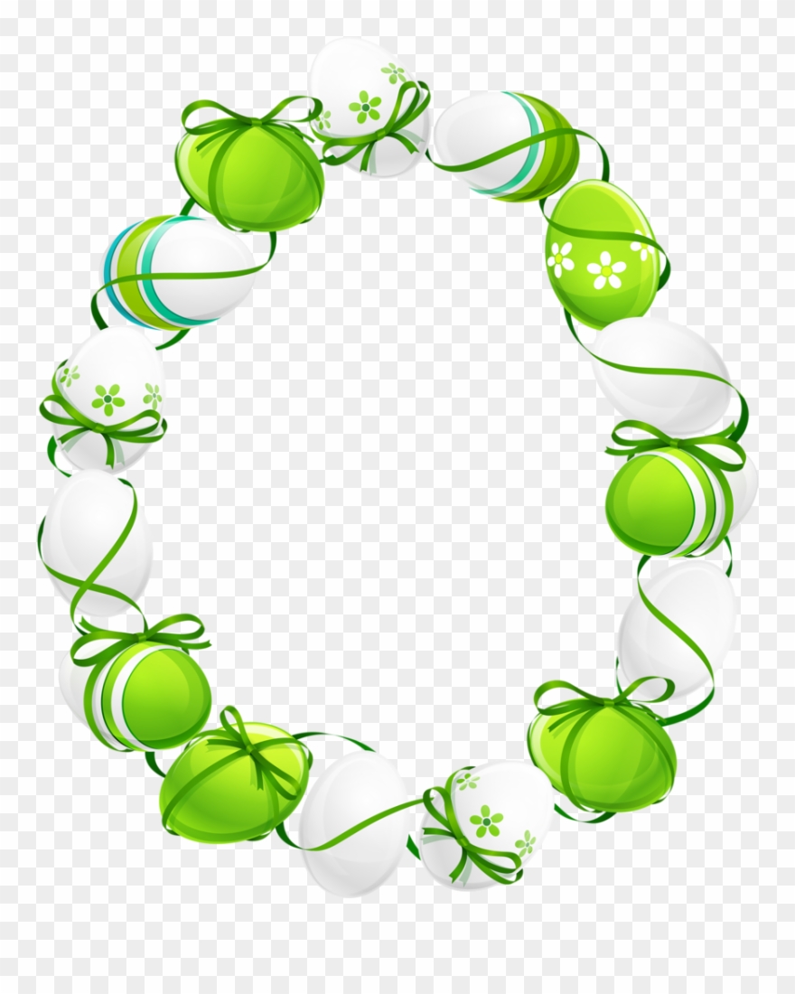 Album - Fröhliche Ostern - Ei-kranz/bänder Karte Clipart