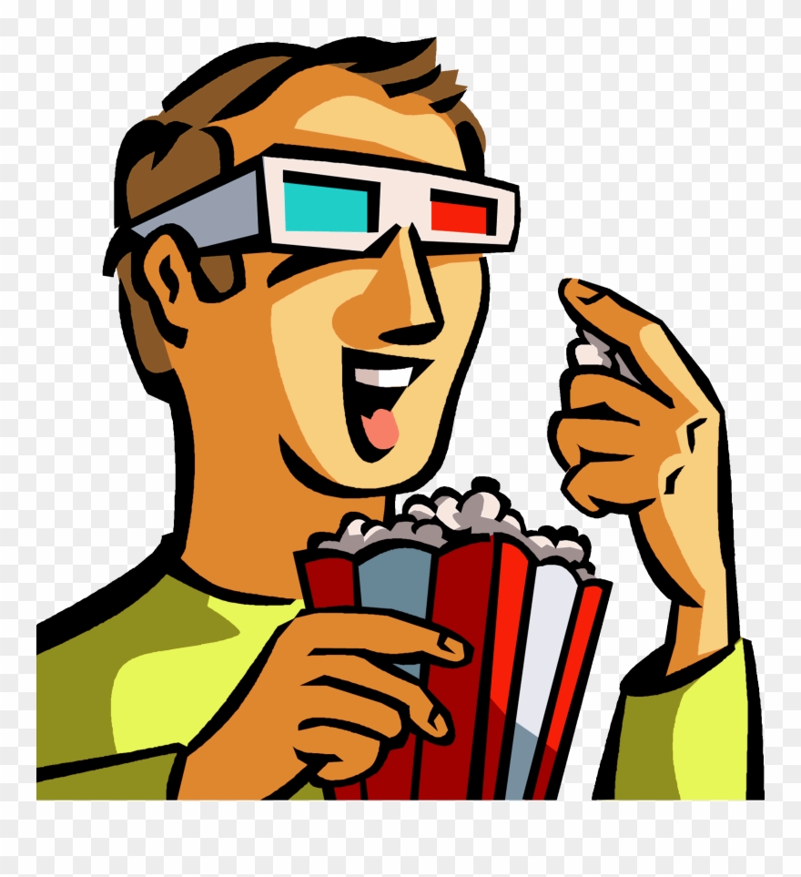 Watching Movie Clipart Gif - Png Download