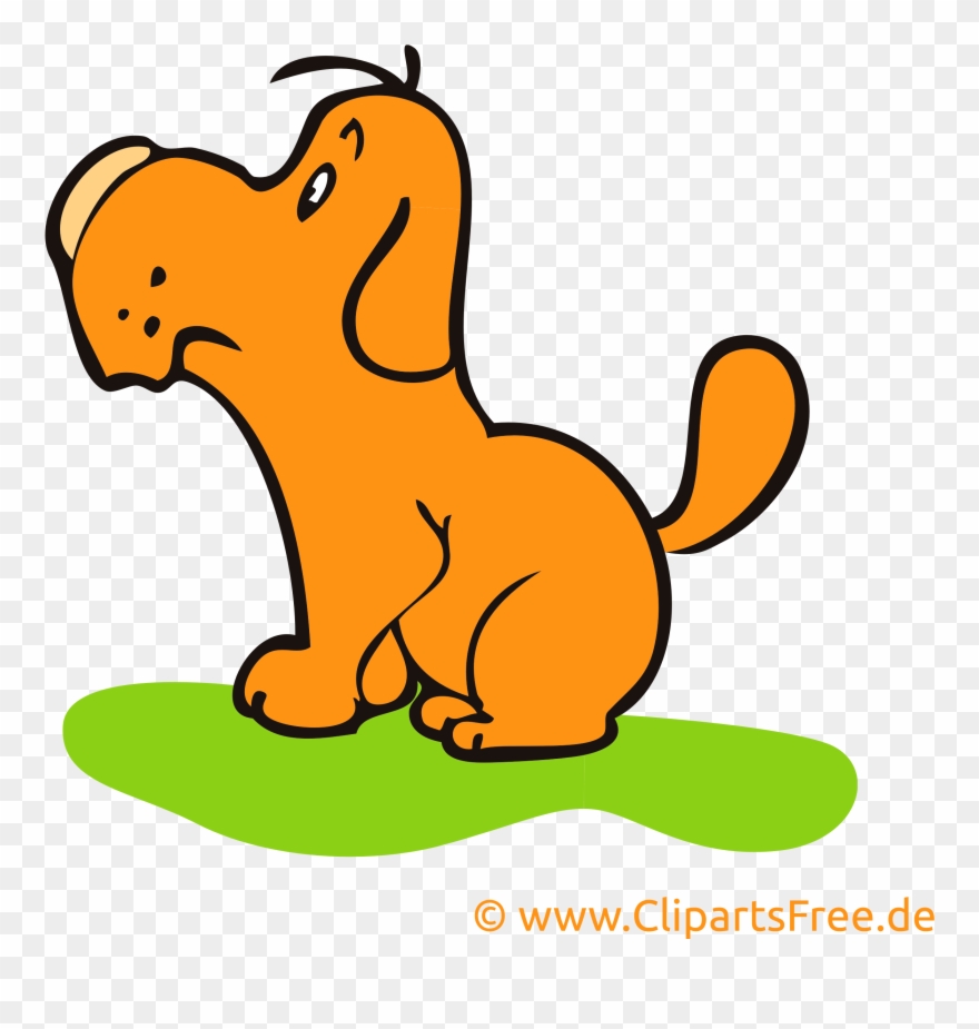 Hund Auf Wiese Clipart Bild Cartoon Kostenlos - Free Clip Art - Png Download