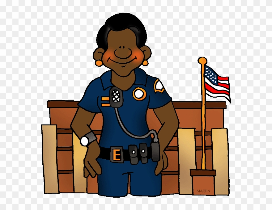 Occupations Clip Art By Phillip Martin, School Resource - School Resource Officer Clip Art - Png Download