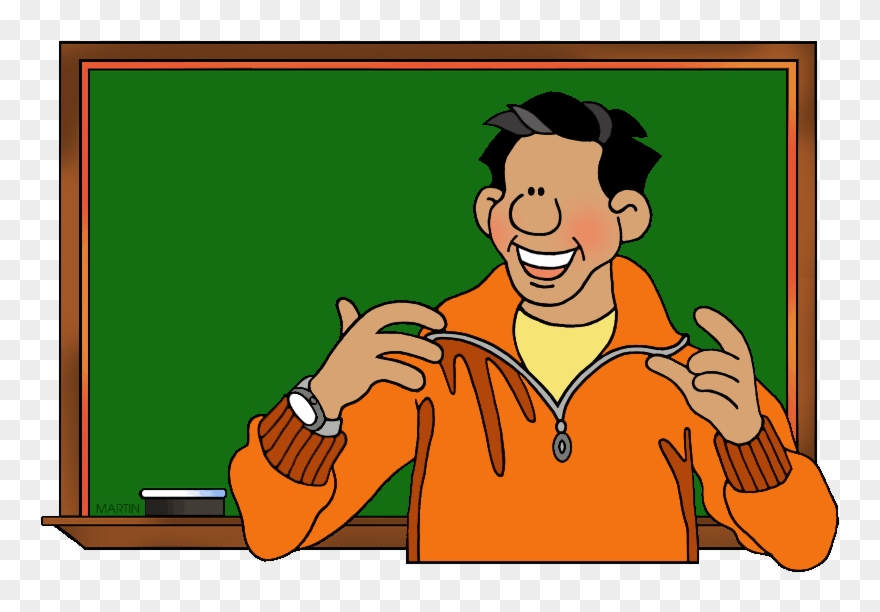 Free School Clip Art By Phillip Martin, Teacher - Cartoon - Png Download