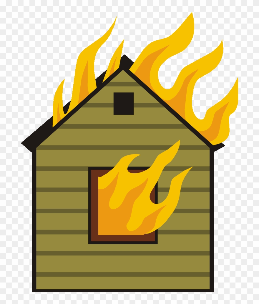 House Clipart Fire - House Fire Clip Art - Png Download