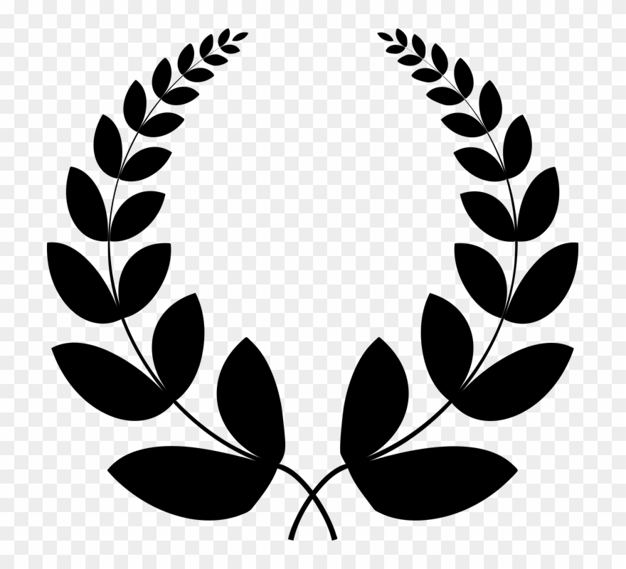 Black And White Flower Clipart 26, Buy Clip Art - Black Laurel Wreath Transparent - Png Download