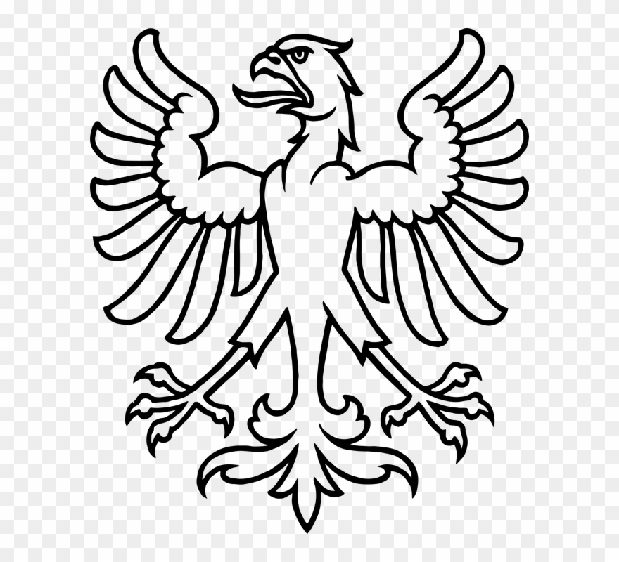 Fleur De Lis Coloring Pages 19, Buy Clip Art - Eagle Outline Heraldry - Png Download