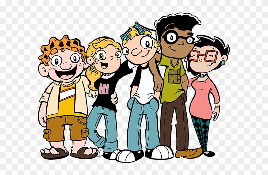 Friends Clipart High School Student - Cartoon High School Friends - Png Download