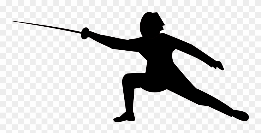 Fencing Cliparts 6, Buy Clip Art - Silhouette Of A Fencer - Png Download