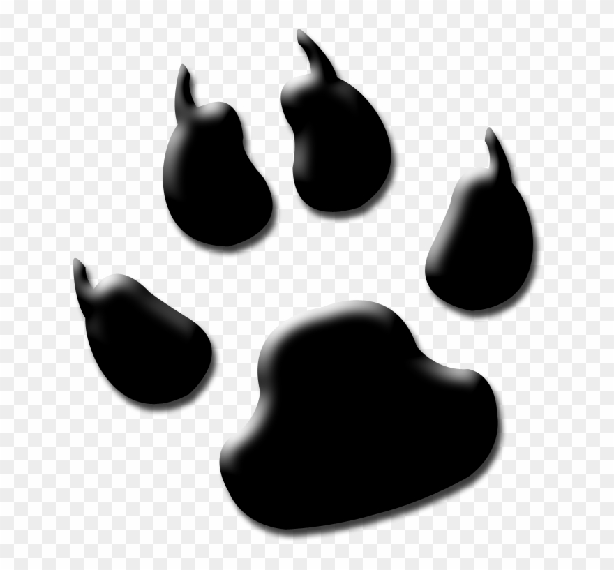 Free Paw Print Emoticon, Download Free Clip Art, Free - Bobcat Paw Print - Png Download
