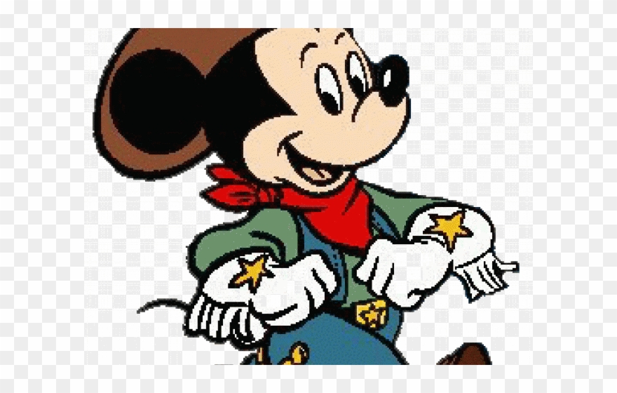 Western Clipart Disney - Mickey Mouse Cowboy - Png Download