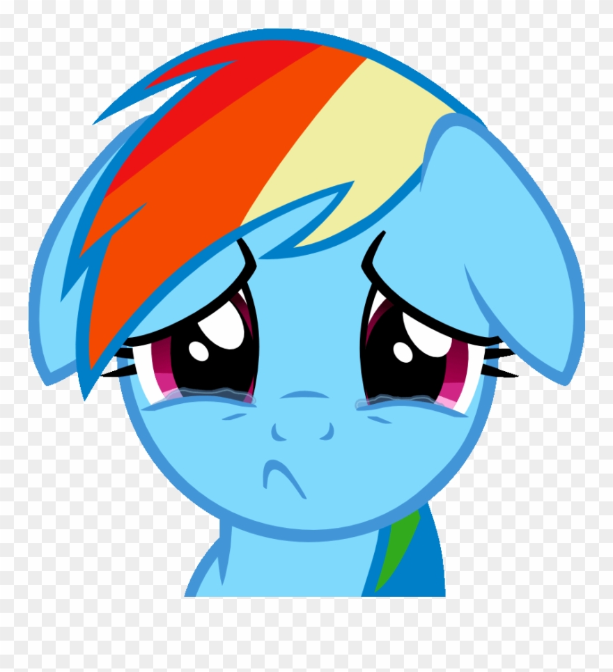 Rainbow Dash Sadface By Iks83 On Clipart Library - Cute Sad Face Cartoon - Png Download