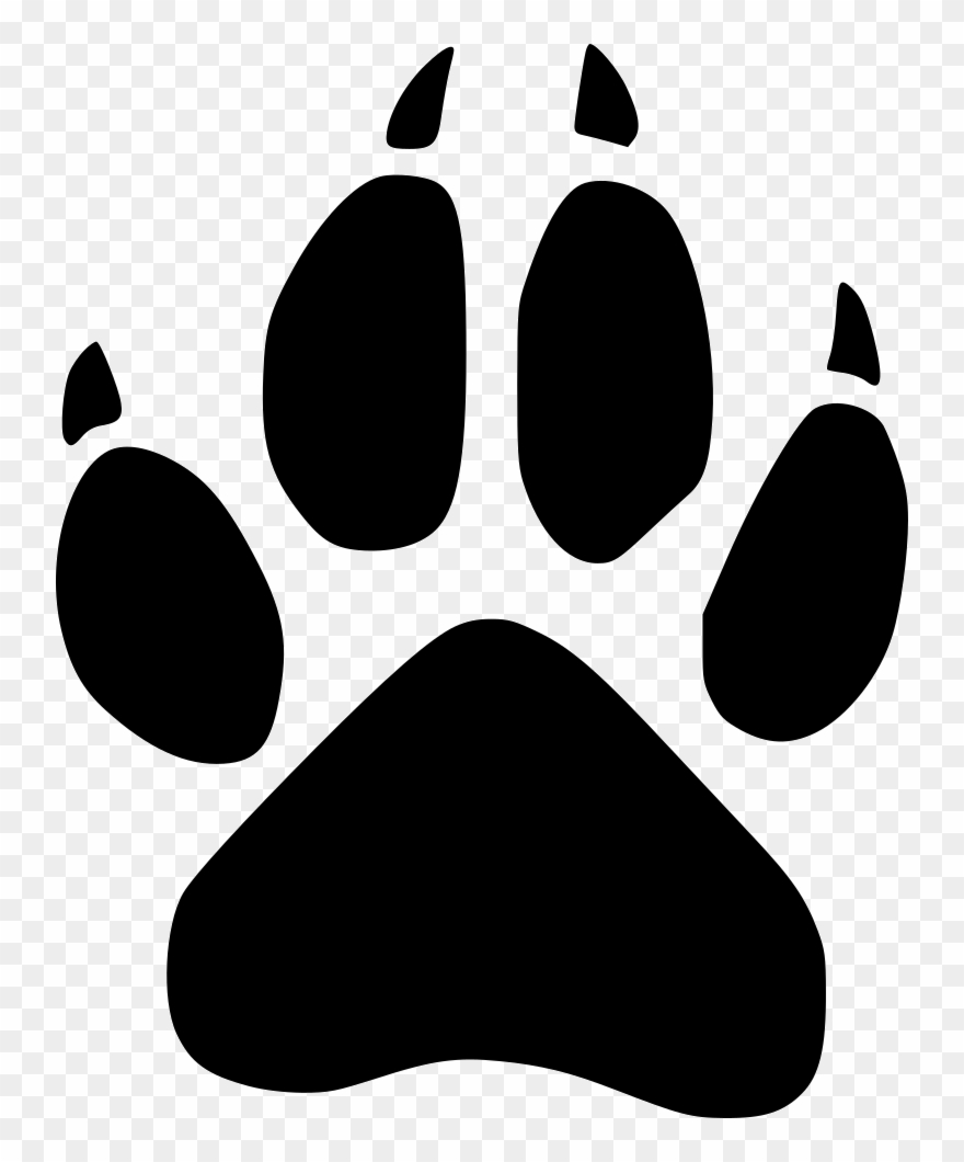 Footprint Wild Svg Icon - Unm Lobo Paw Print Clipart