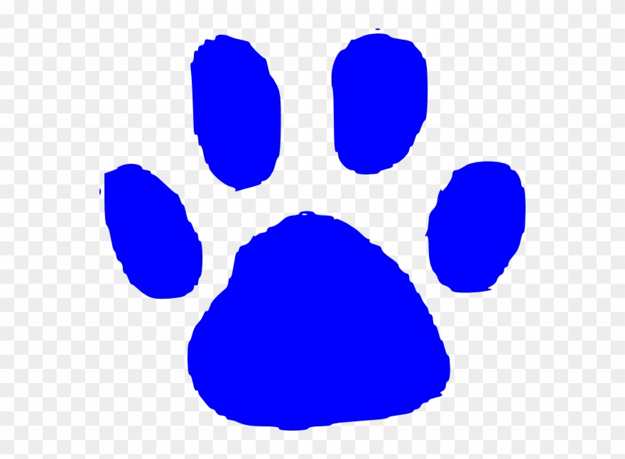 Blue Paw Print Clip Art At Clker - Paw Print Orange Art - Png Download