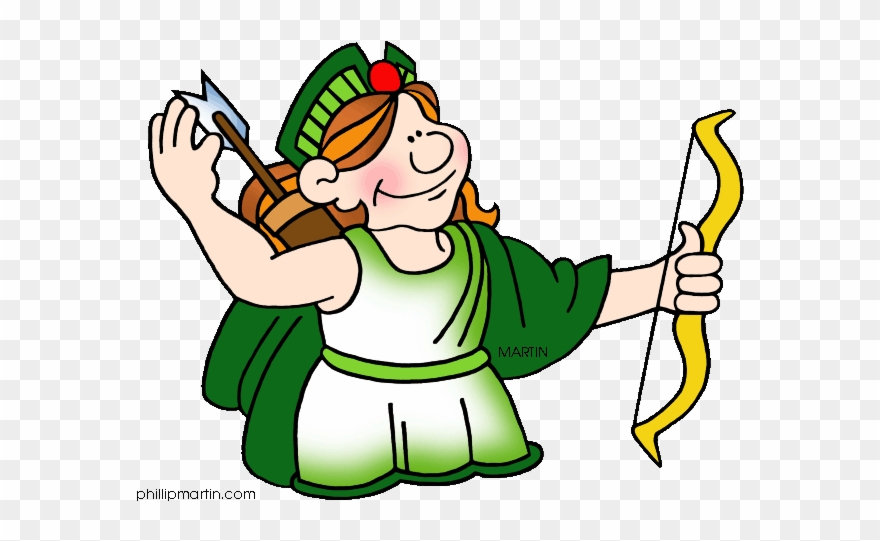 Deity Clipart - - Diana Roman God Cartoon - Png Download