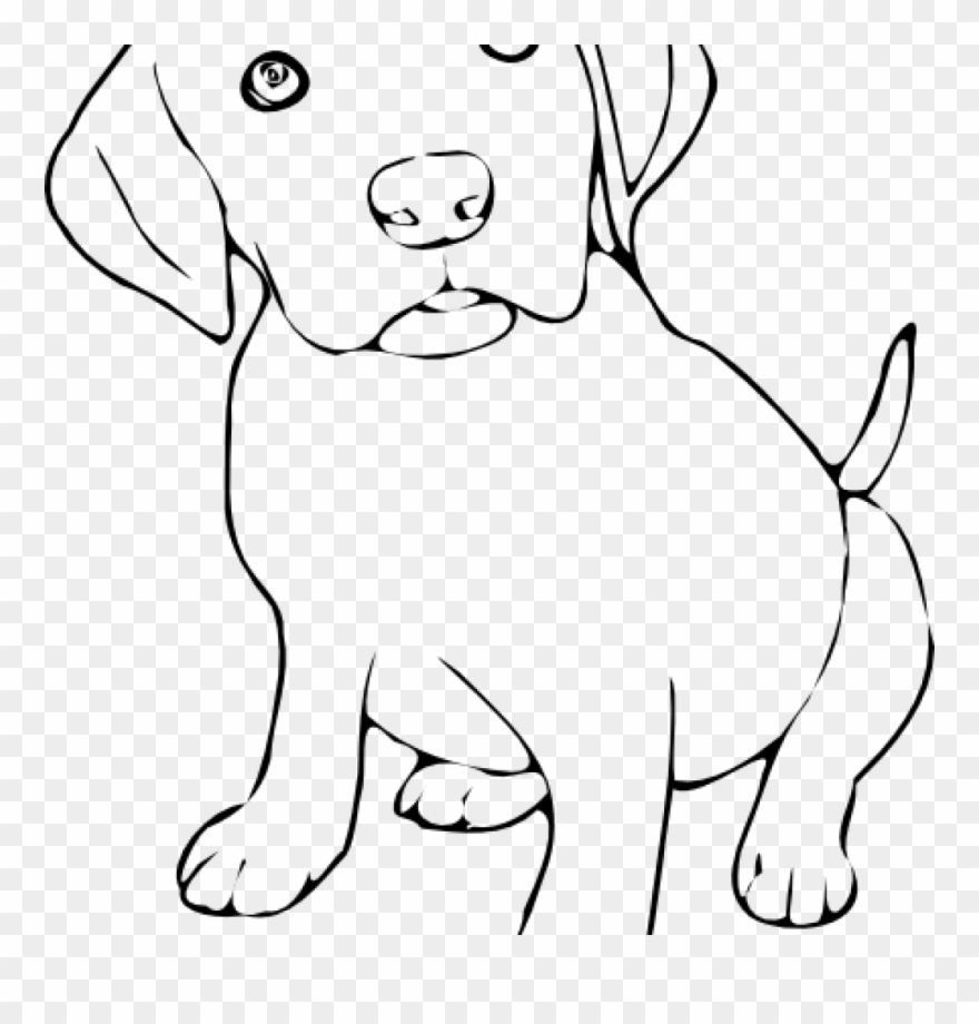 Dog Clipart Black And White Free Black And White Clipart - Labrador Retriever Coloring Page Puppy - Png Download