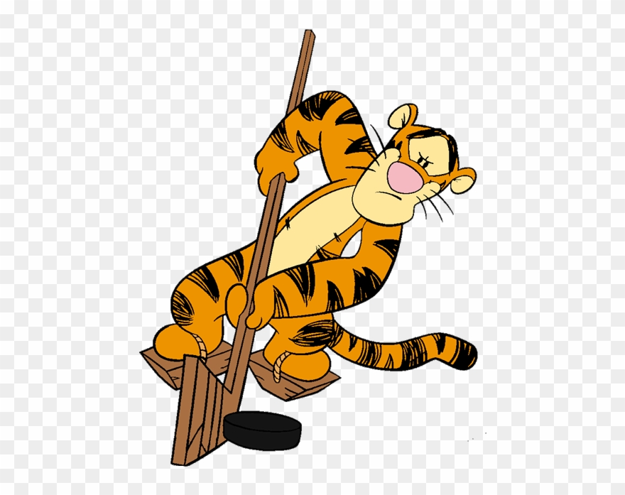 Tigger, Turtle Playing Hockey - Tigger Playing Hockey Clipart