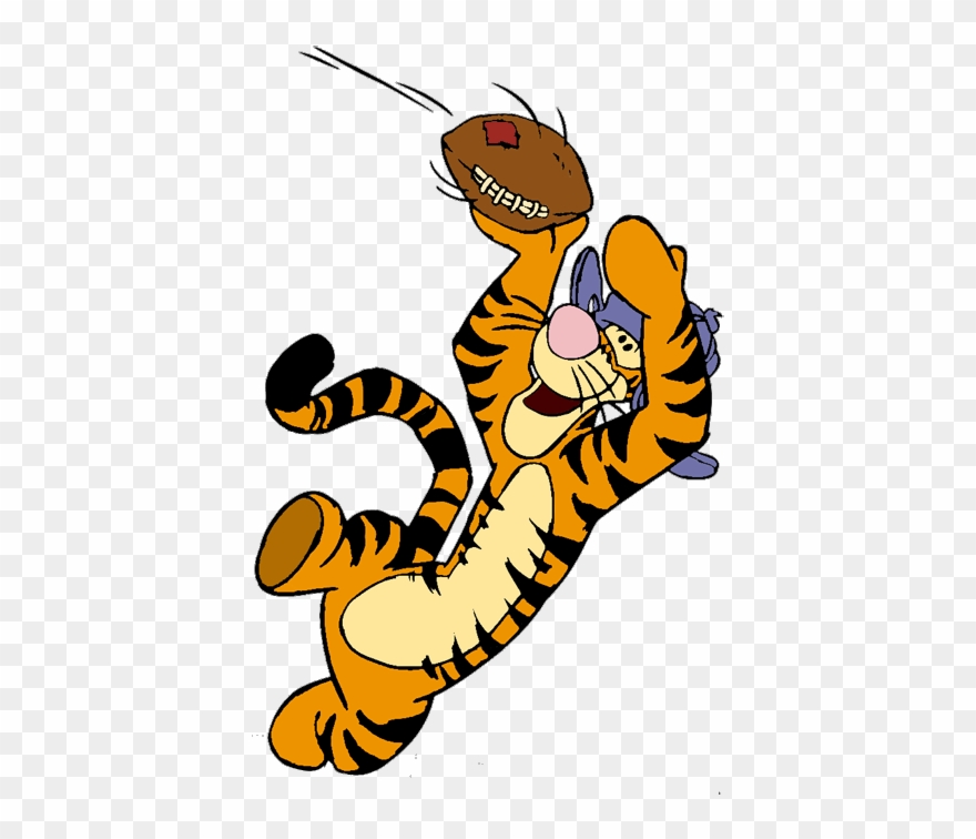 Catching Football - Tigger With A Football Clipart