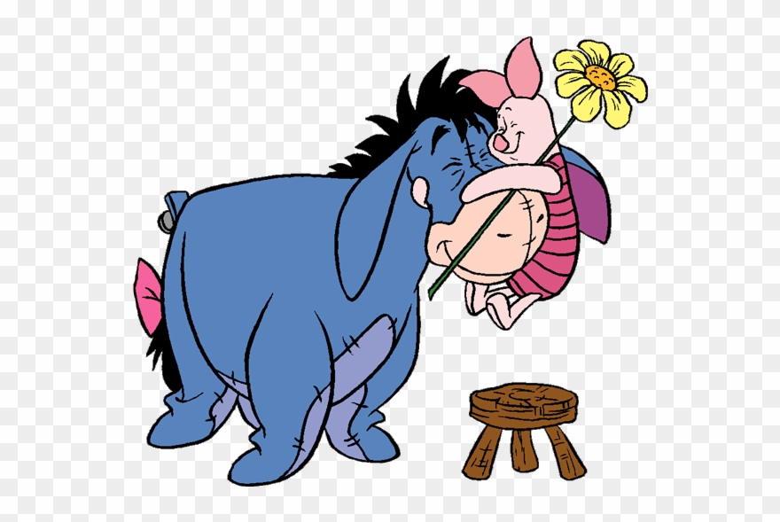 Clipart Fall Eeyore - Piglet And Eeyore Hug - Png Download
