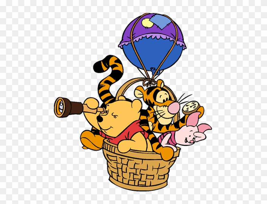Winnie The Pooh, Piglet And Tigger Clip Art 2 - Winnie The Pooh With Friends Balloon - Png Download