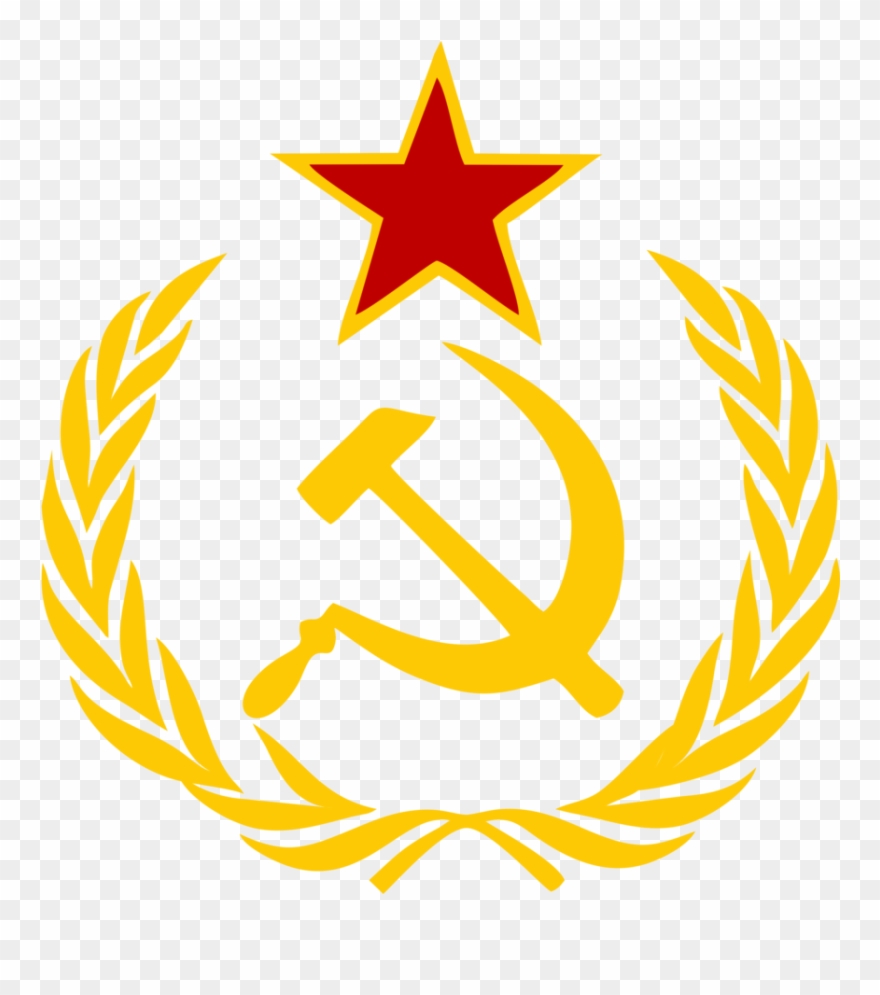 Ussr Logos - Hammer And Sickle Black And White Clipart
