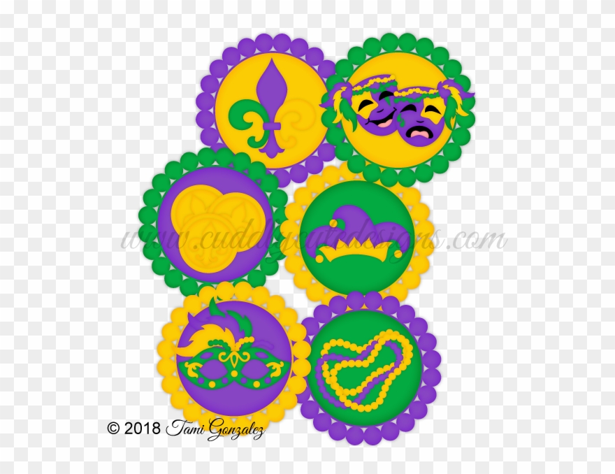 Mardi Gras Tokens - Circle Clipart
