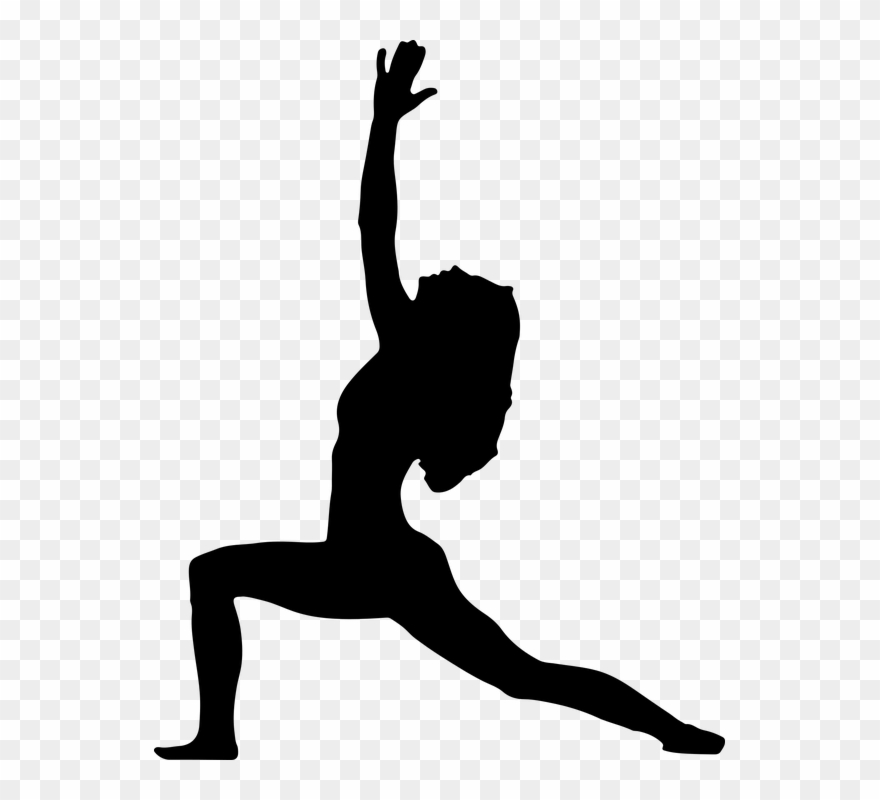 Silhouette Girl Cliparts 17, Buy Clip Art - Yoga Poses Black And White - Png Download