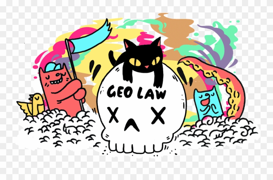 Cat Skull Sticker By Geo Law - Mural Geo Law Clipart