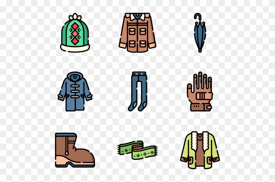 Winter Clothes And Accesories - Winter Clothing Clipart