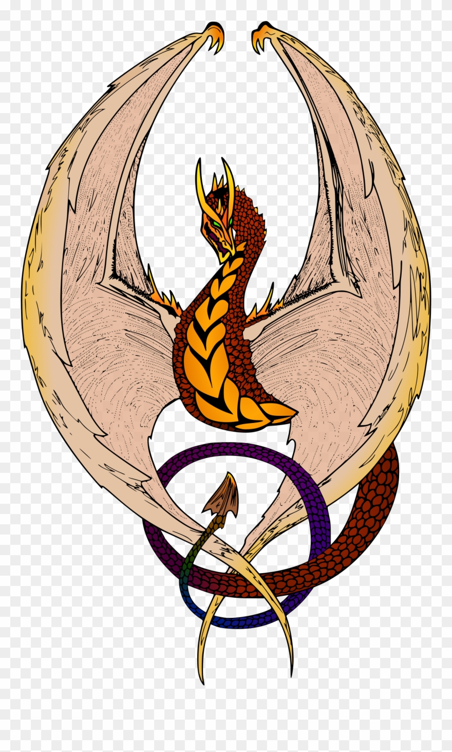Dragon Passant Clip Art Wyvern Clip Art - Vector Dragon - Png Download
