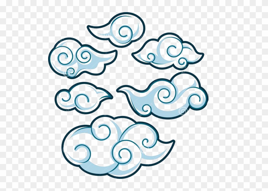 Japan Illustration Clouds Transprent - Japanese Style Cloud Clipart
