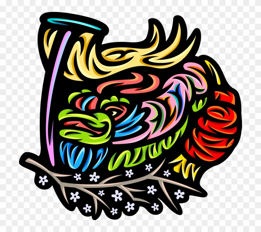 Vector Illustration Of Chinese New Year Dragon Dance Clipart