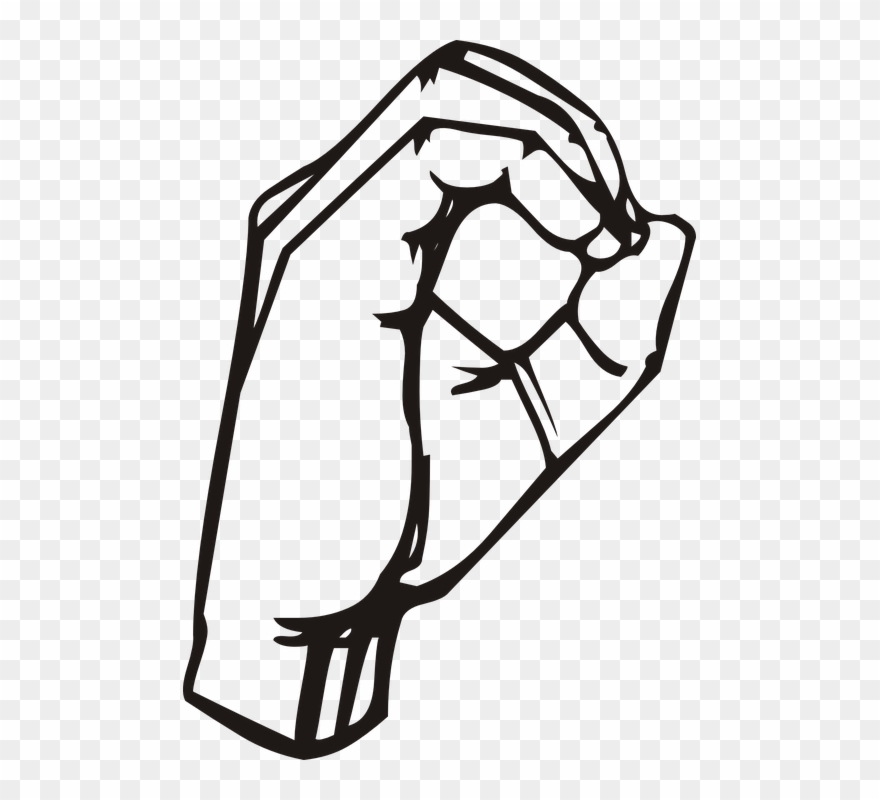 Collection Of Bubble Letter I - Sign Language Letter O Clipart