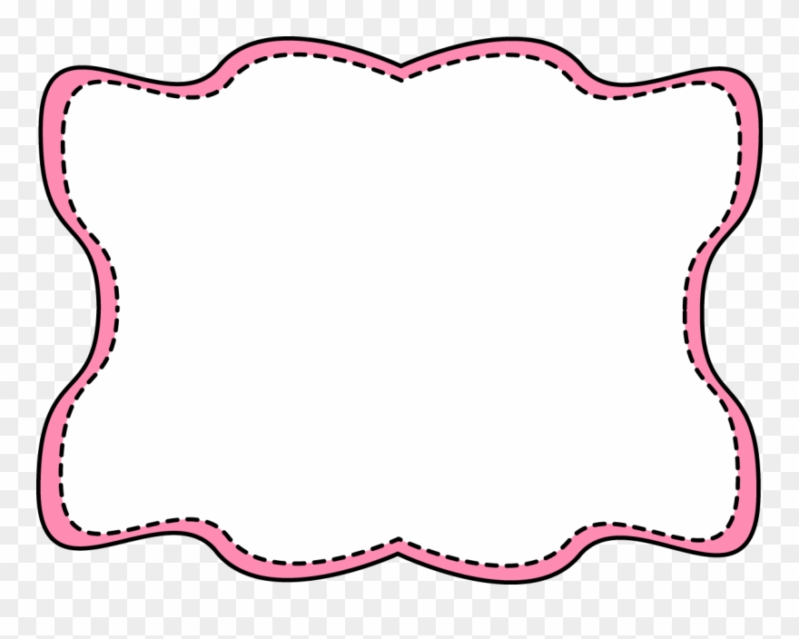 Pink Wavy Stitched Frame - Pink Doodle Frame Png Clipart