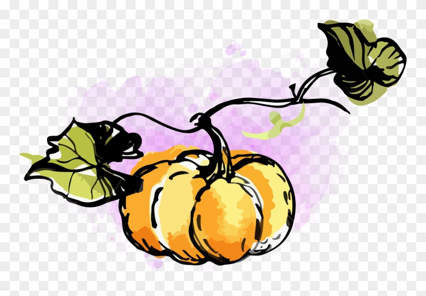 Watercolor Pumpkin Clipart - Free Watercolor Fall Clipart - Png Download