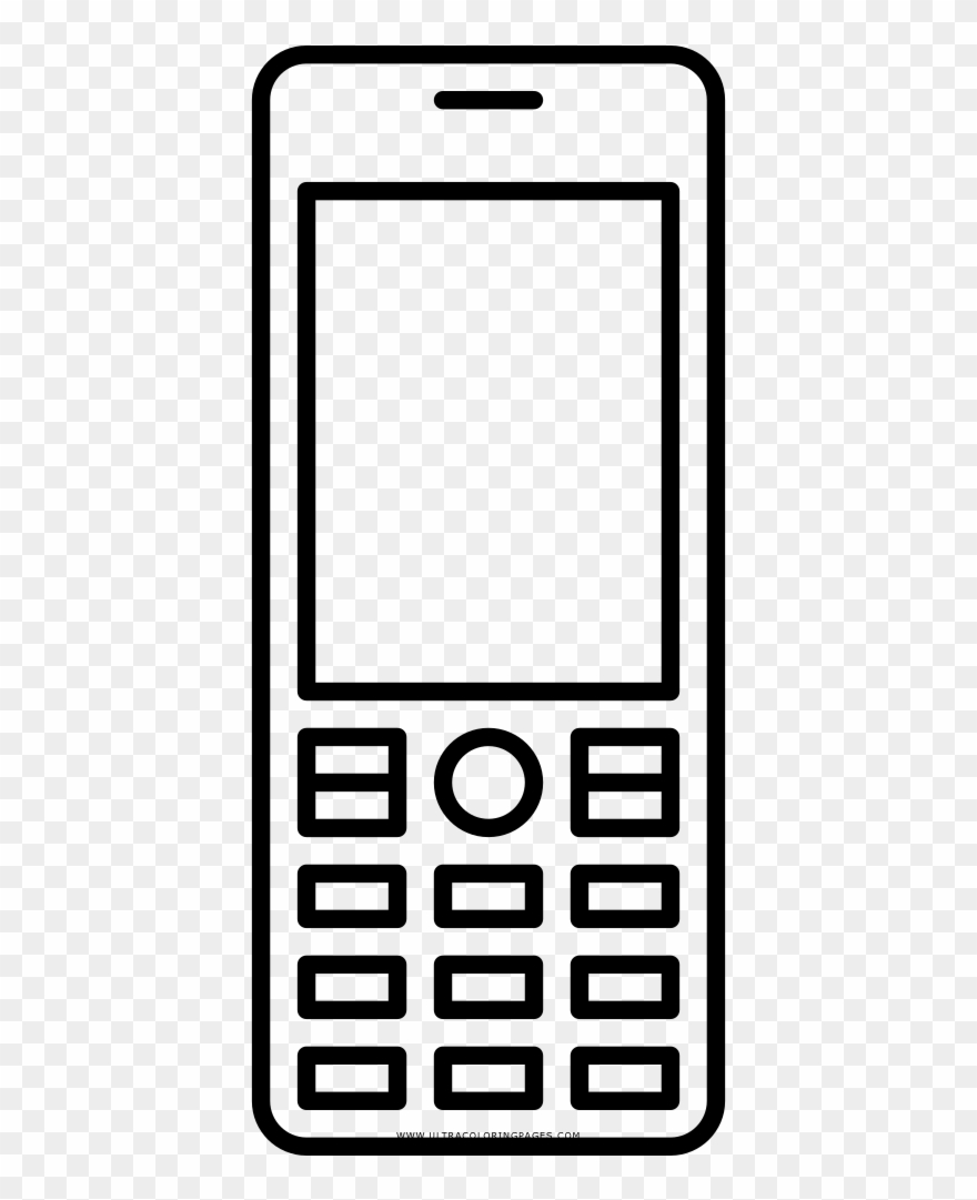 Black And White Stock Cellphone Clipart Coloring Page - Scalable Vector Graphics - Png Download