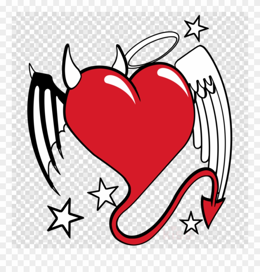 Ange Demon Dessin Coeur Clipart Devil Demon Angel - Icon - Png Download