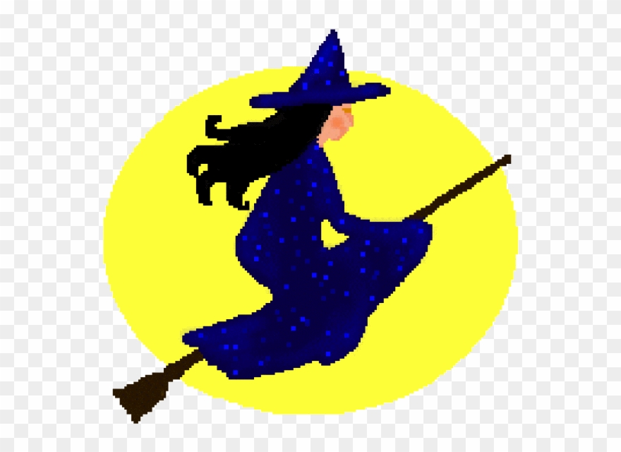 Full Moon Clip Art - Witch Clip Art - Png Download