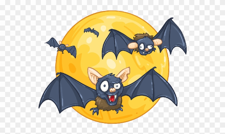 Full Moon Clipart Full Moon Clip Art - Хэллоуин Летучая Мышь На Фоне Луны - Png Download