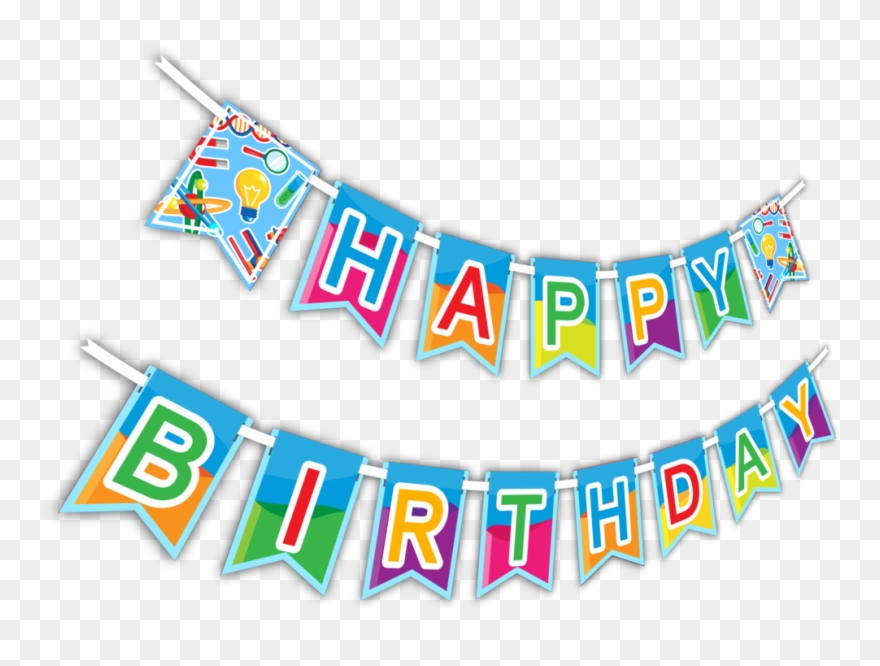 Super Science "happy Birthday" Party Banner - Birthday Clipart