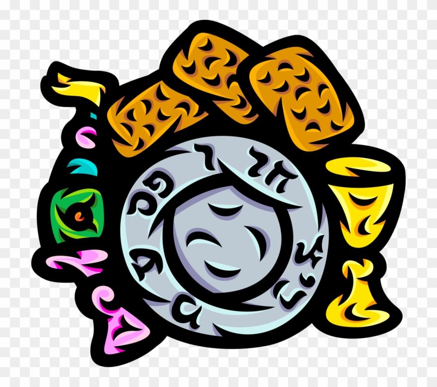 Vector Illustration Of Hebrew Jewish Holiday Celebration Clipart