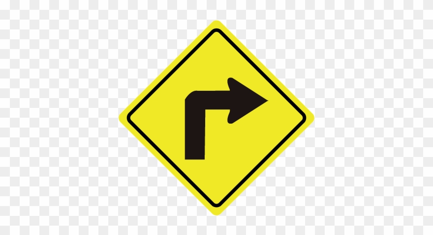 Traffic Sign - Right Turn Road Sign Clipart