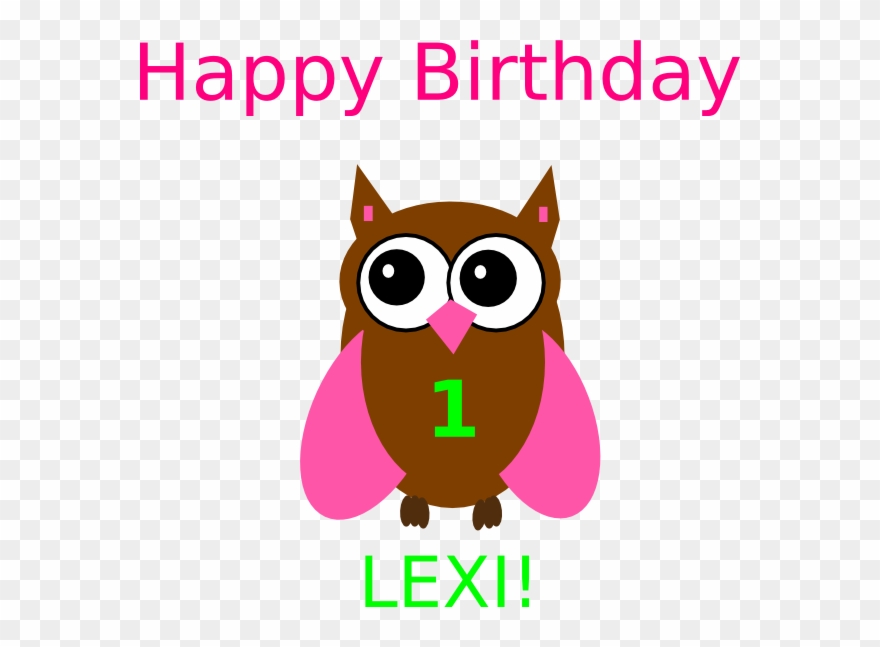 Clipart Birthday Owl - Happy 1st Birthday Lexi - Png Download
