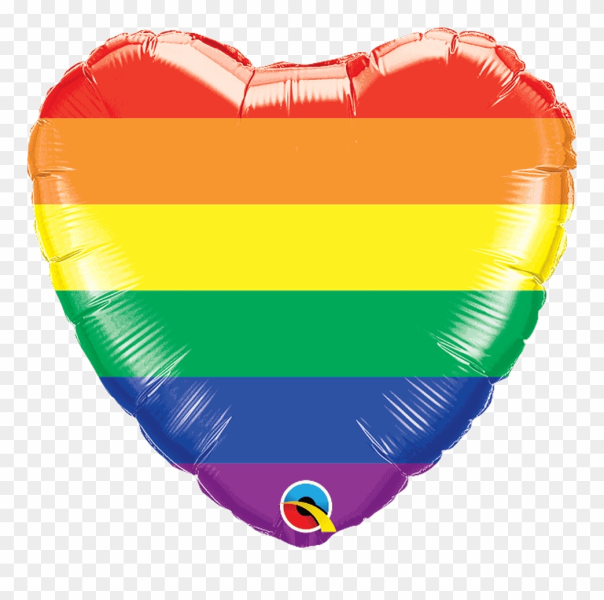 Rainbow Heart Foil Balloon 18" - Smiley Love You Clipart
