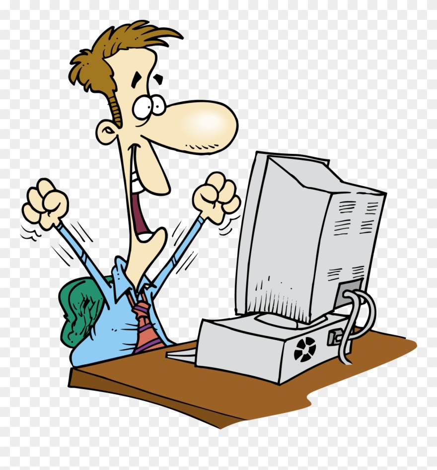 Employee Clipart Computer - Happy Computer User - Png Download