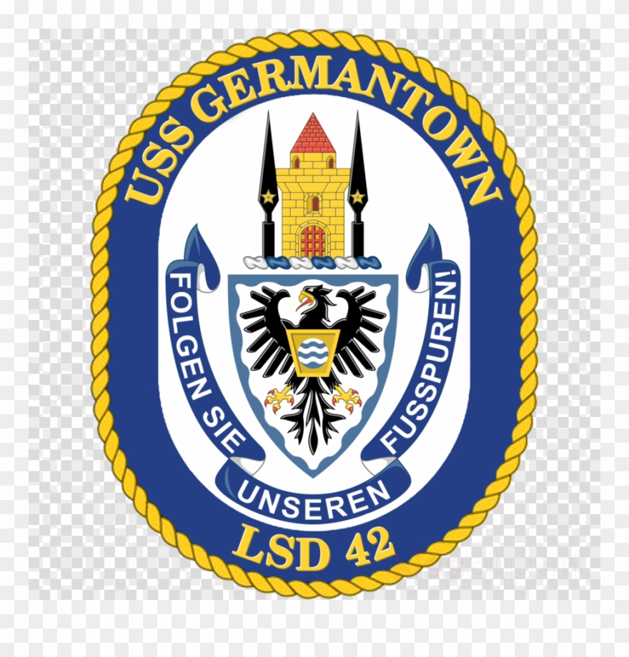 Download Uss Germantown Logo Clipart United States - Uss Germantown Lsd-42 Iron-on Patch [white - 4 Inch] - Png Download